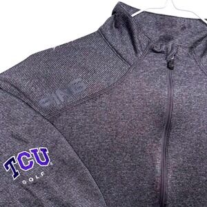 TCU Texas Christian Golf Horn Frogs PING 1/2 Zip Pullover Mens L Gray SensorCool
